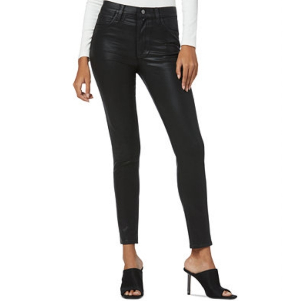 Joes Jeans The Charlie Black Coated Mid Rise Skinny Jeans Size Woman's 30